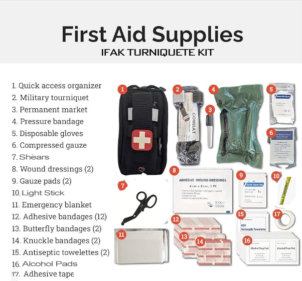 IFAK Emergency STOP THE BLEED Tourniquet Kit - COLOR ARMY GREEN ONLY