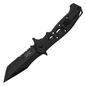 WARTECH - 8.25" Textured Black Pocket Knife BLK