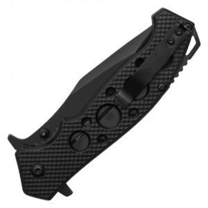 WARTECH - 8.25" Textured Black Pocket Knife BLK