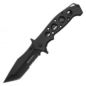 WARTECH - 8.25" Textured Black Pocket Knife BLK