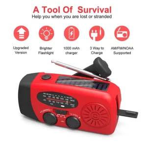 Emergency Solar Hand Crank Dynamo Radio