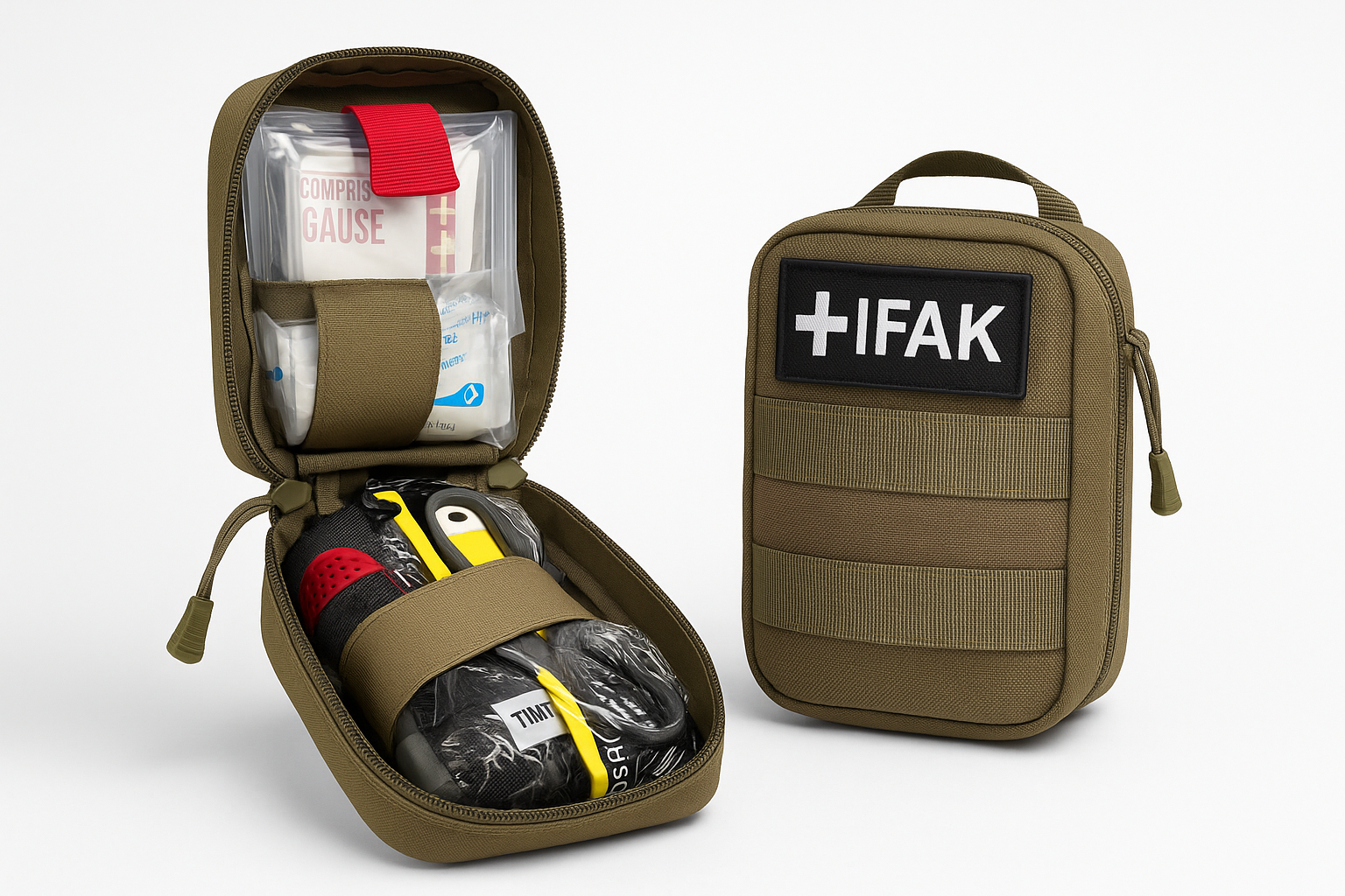 IFAK Emergency STOP THE BLEED Tourniquet Kit - COLOR ARMY GREEN ONLY